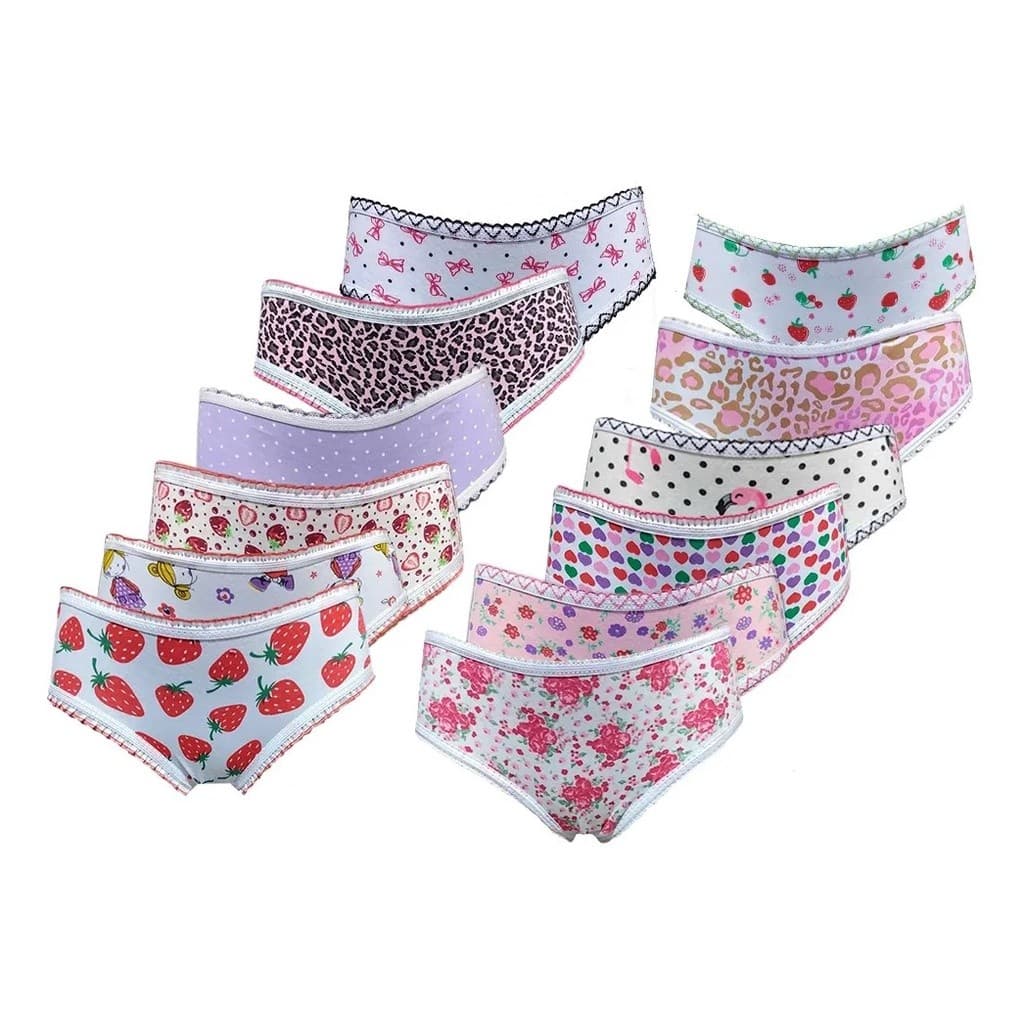 Kit com 15 Calcinhas Infantil Menina 100% Algodão - Calcinha Infantil Elastico