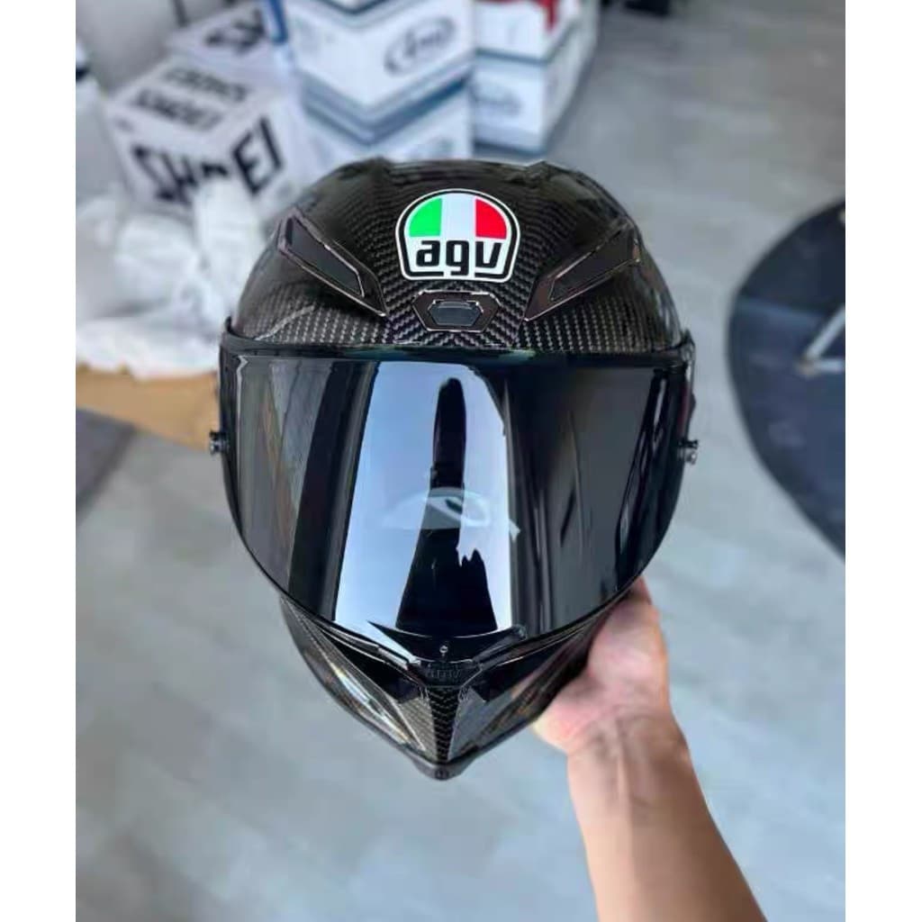 [2025NEW] Capacetes De Segurança Para Motocicleta Com Estampa De Fibra De Carbono Da Série agv Pistache São Feitos Vidro