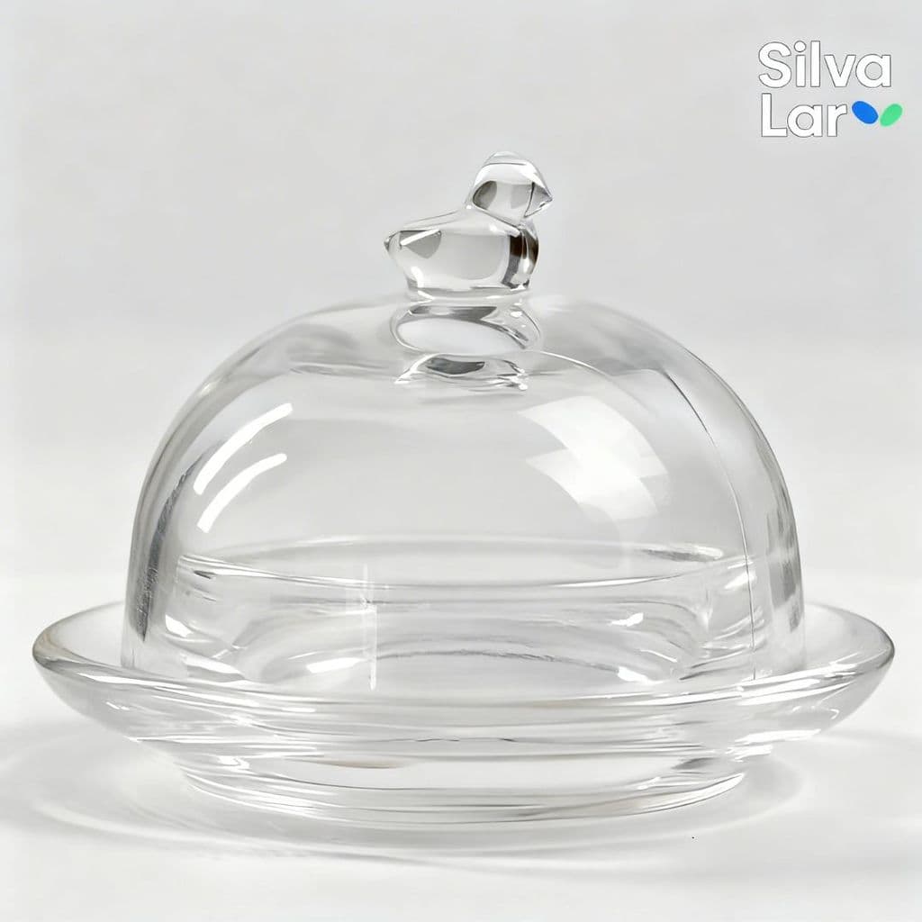 Manteigueira de Cristal Luxo 9,5x6,5cm – Charme e Requinte na Mesa