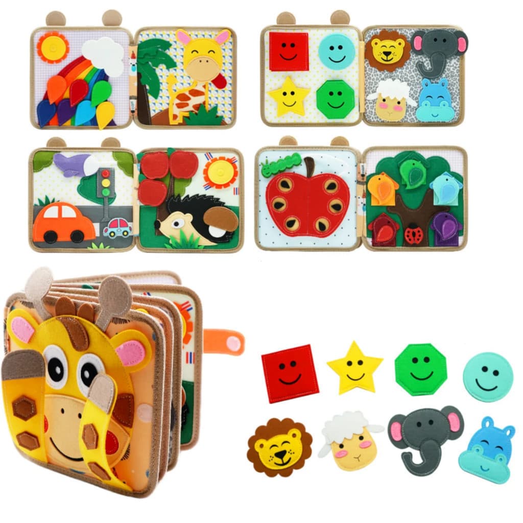 2SXS Pikachu Girafa Feltro Livro Silencioso Montessori Brinquedo Sensorial Educacional Adequado para Crianças