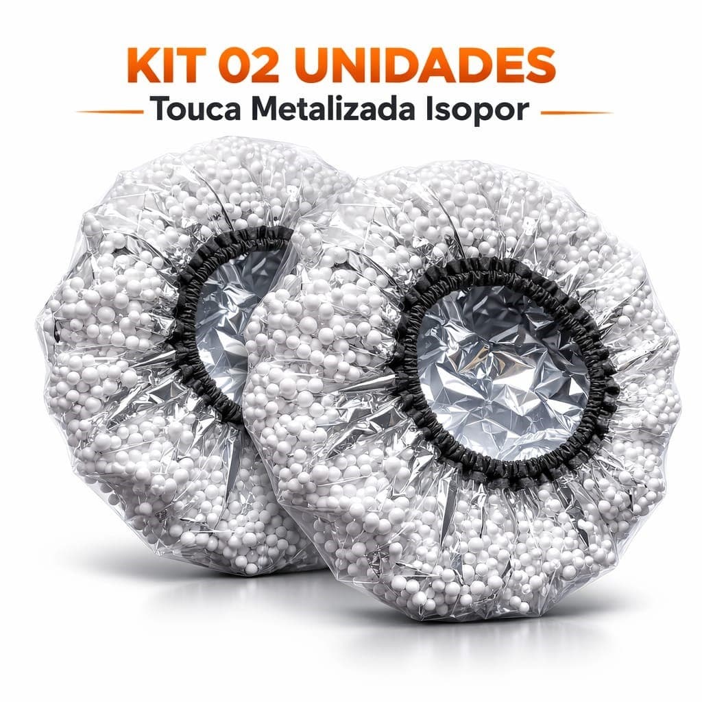 Kit 02 UnidadesTouca Térmica Metalizada pérolas de Isopor Hidratação profunda Cronograma capilar