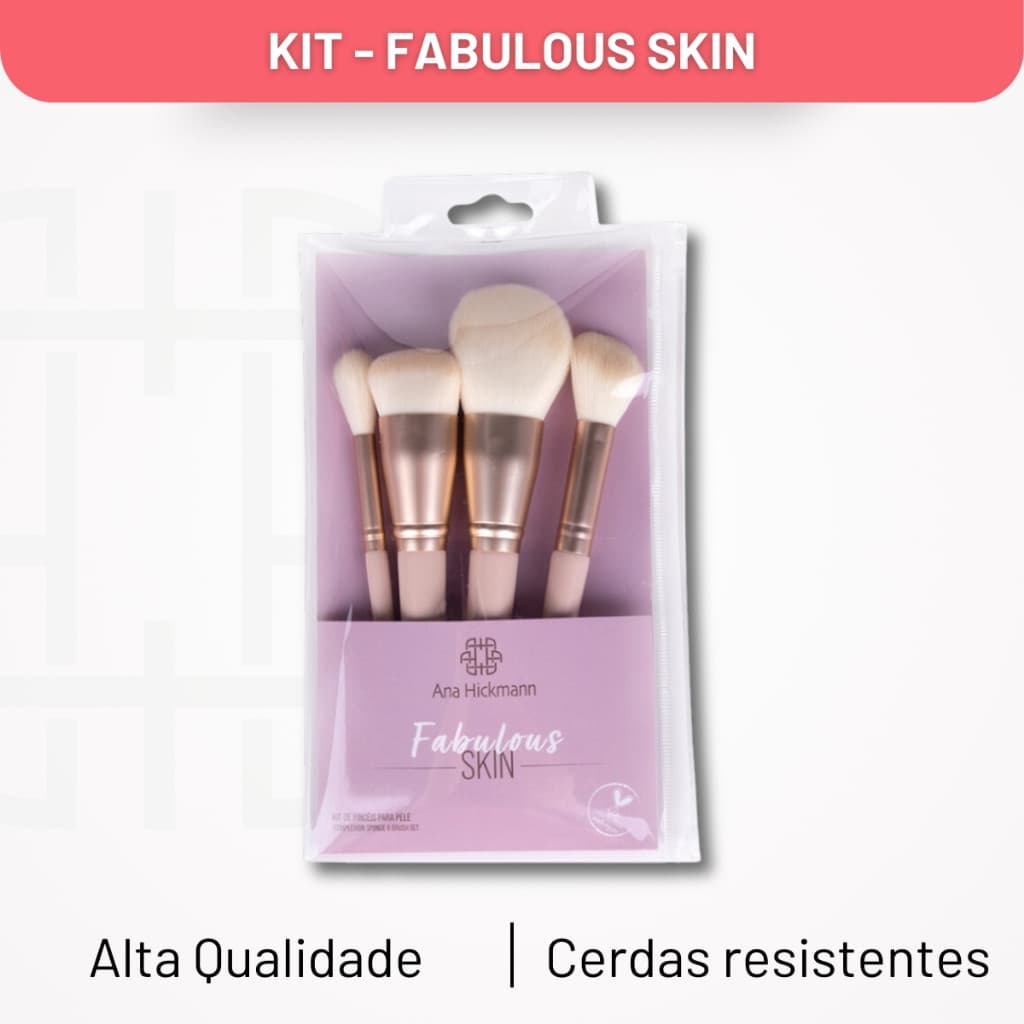 Kit de Pincéis Para Maquiagem Fabulous Skin Vegano Ana Hickmann