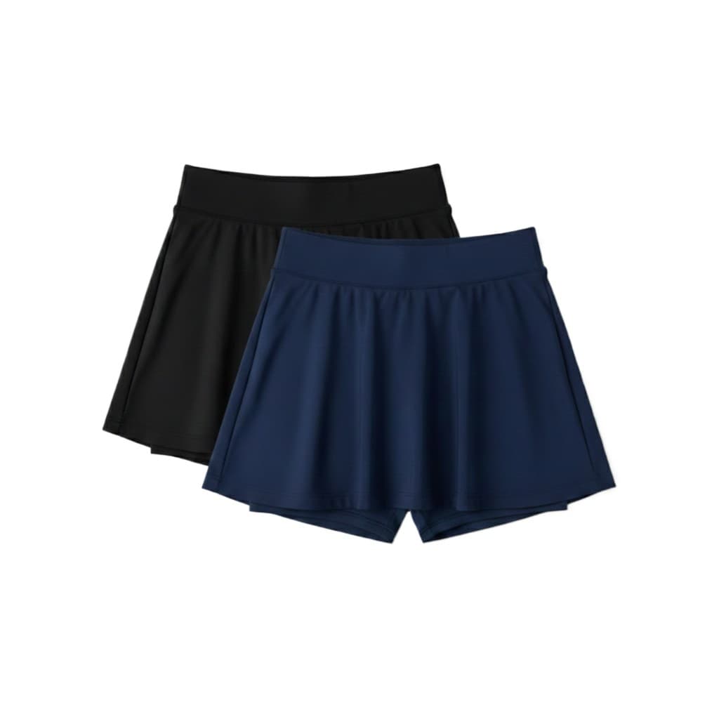 Kit 2 Shorts Saia Casual Dia a Dia Infantil Menina Escolar Cintura Alta Suplex Super Confortável  Tam 04-16