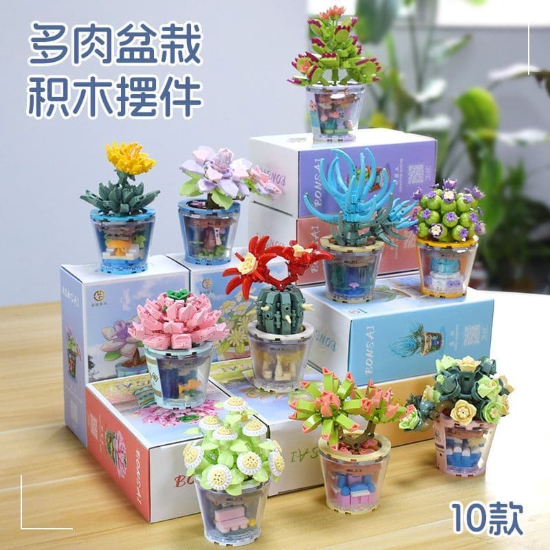 Blocos de construção de flores preservadas, montagem educacional infantil, brinquedo rosa, menina, pequena margarida, de
