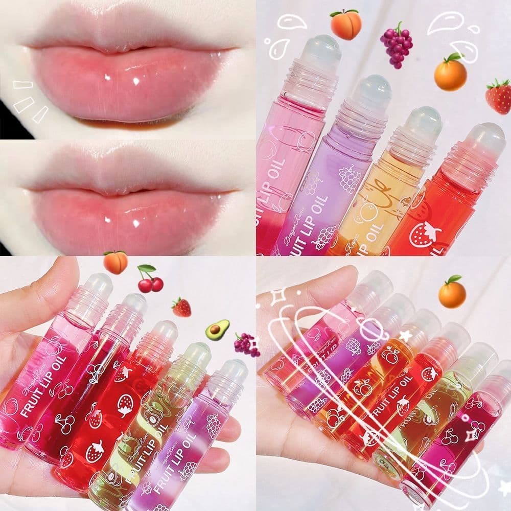 Roll-on óleo labial hidratante batom líquido hidratante roll-on boca óleo incolor transparente fruta abacate óleo labial