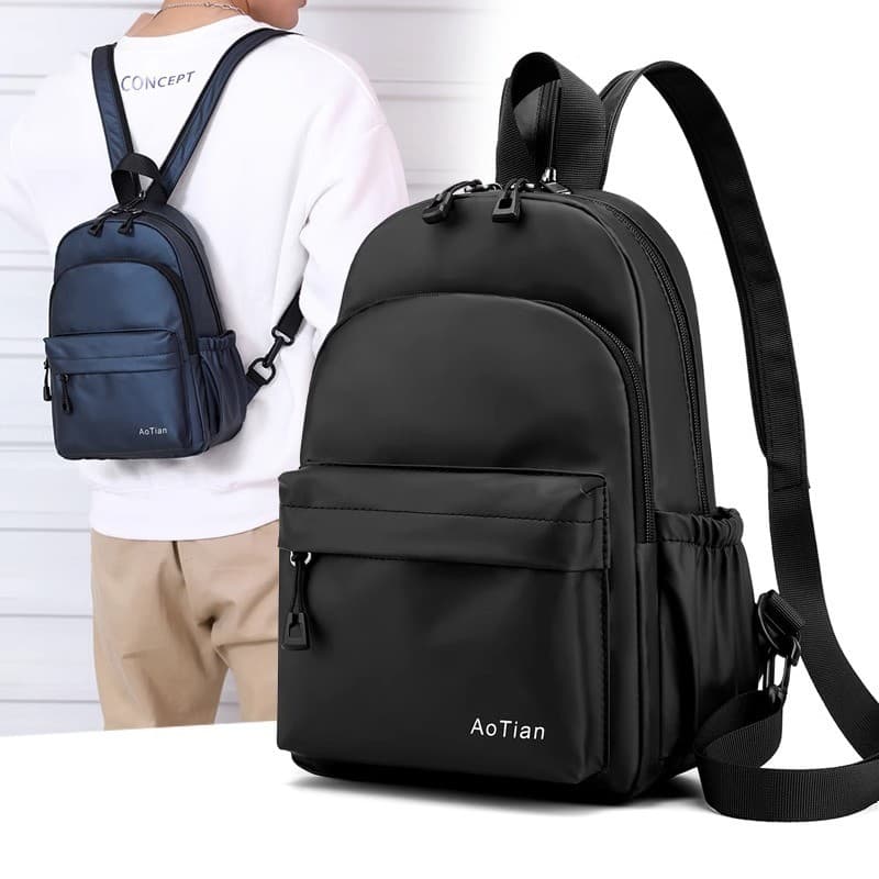 Multifuncional pequena mochila masculina mochila saco de peito versão coreana simples masculino ipaid peito cruz-corpo o