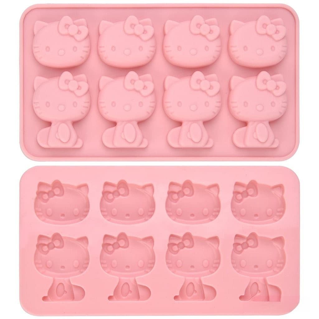 Molde de Silicone Hello Kitty, molde de cubo de gelo, bandeja de Chocolate e açúcar, decoração de bolo de aniversário QZ