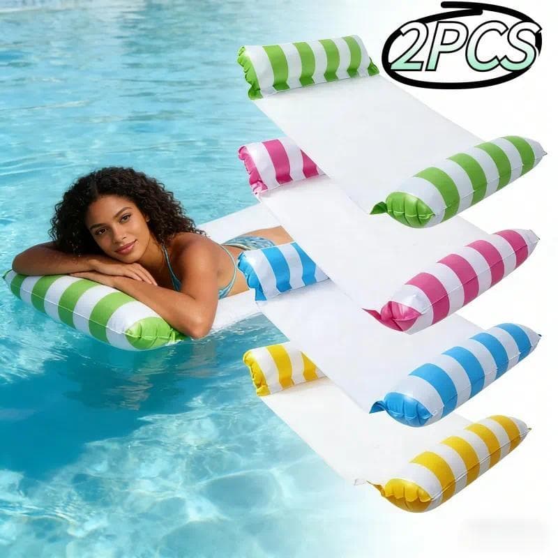 2pcs/Piscina Inflável Cama Flutuante Na Água Dobrável Cadeira Inflável 120x60cm PVC Ideal Para Praias De Verão Natação