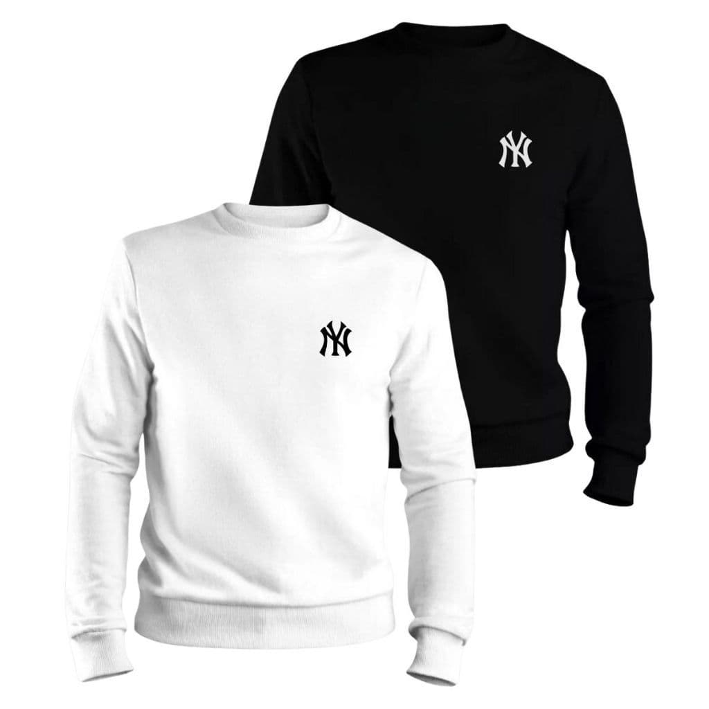 Kit 2 Moletons Gola Careca Masculino Flanelado Conforto Premium Blusa de Frio Envio Imediato