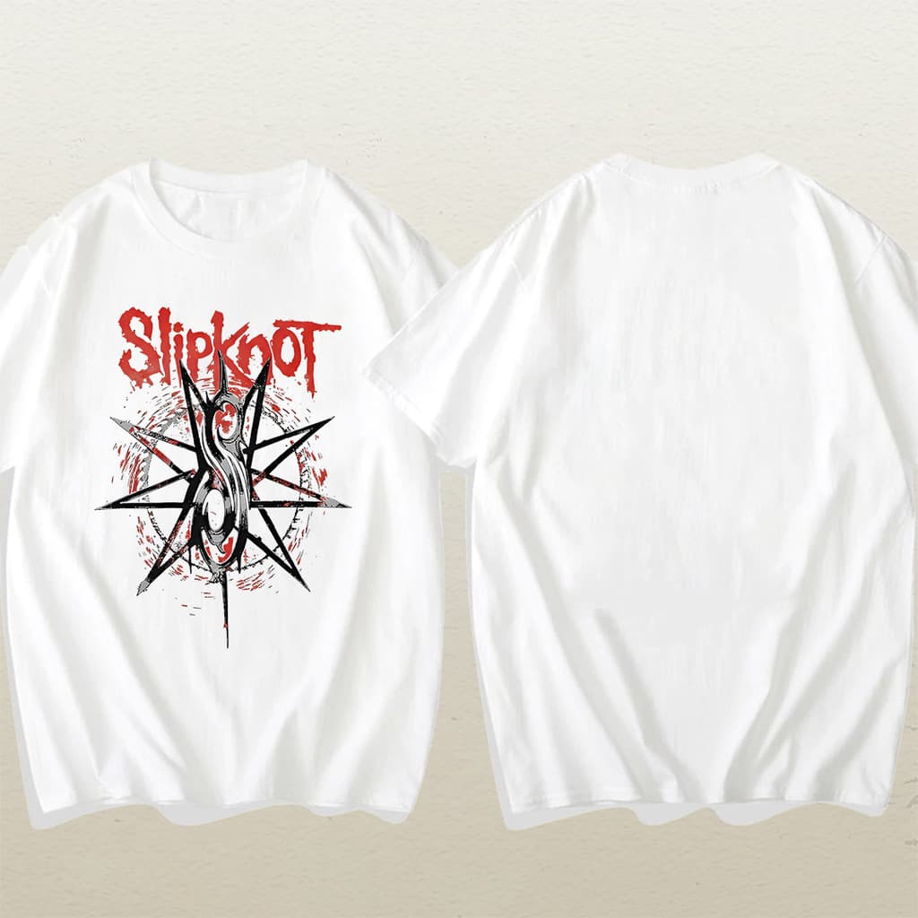 2026 Camiseta Masculino Unissex Oversized Streetwear Slipknot Símbolo Compasso Estrela