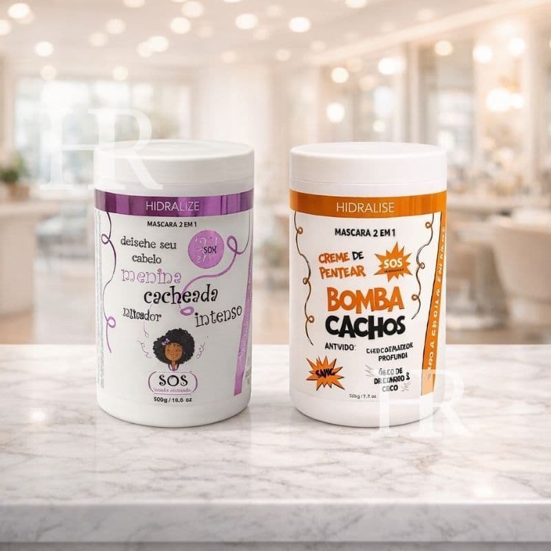 Kit  Bomba Cachos 1kg + Menina Cacheada 1kg