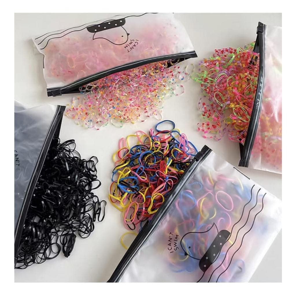 kit 1000/2000 Peças Elástico Scrunchies De Cabelo Feminino Descartável Multicolorido Acessórios Infantil Para Crianças