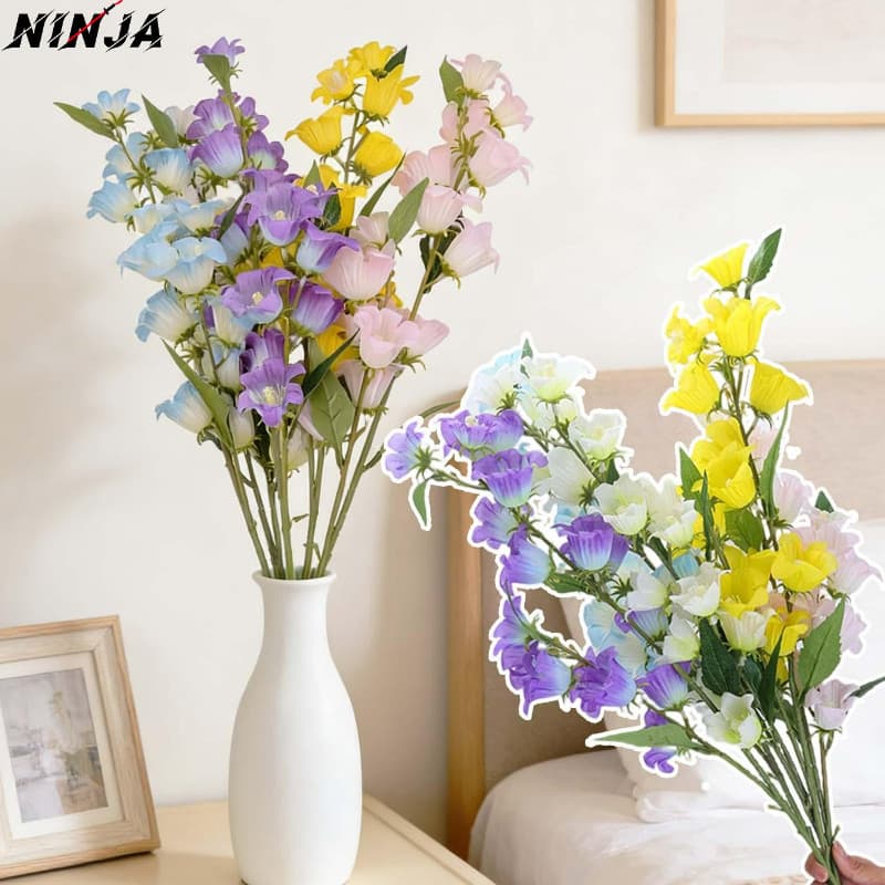 5-1 Unidade De Flor Artificial De Carrilhão De Vento-De Lírio Simulado Do Vale-Buquê De Sino DIY Noiva Decoração De Casa