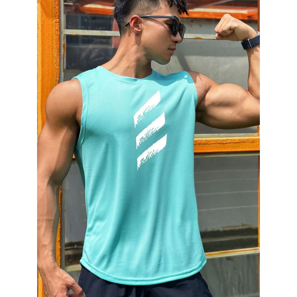 Verão novo estilo na moda pulôver masculino em torno do pescoço malha camisa de fundo esportes Fitness topo sem mangas c