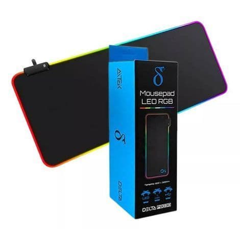 Mousepad RGB LED 80X30 14 Modos de Iluminação Antiderrapante DELTA-P8030