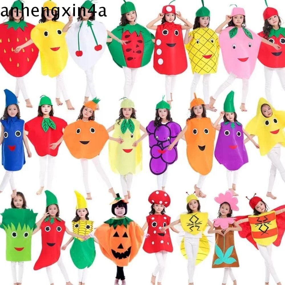 ANHENGXIN Fantasia De Vegetais De Frutas , Cosplay Para Crianças Em Palco De Desempenho De Comida , Terno Pais E Filhos