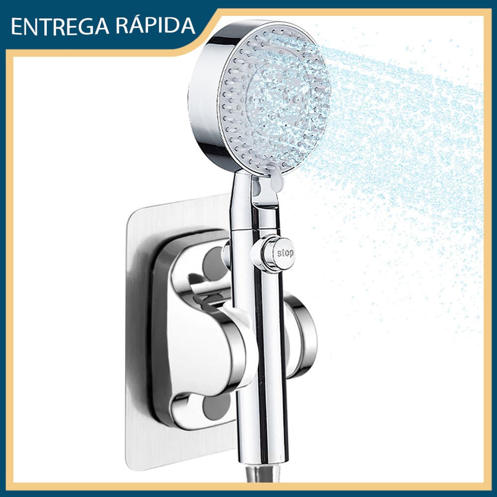 Chuveiro manual com pente de alta pressão Chuveiro com 5 modos de pulverização e suporte de montagem