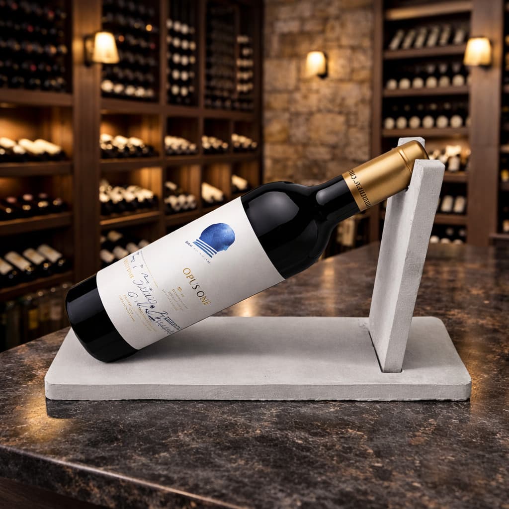 Suporte para Garrafa de Vinho em Concreto Moderno e Elegante