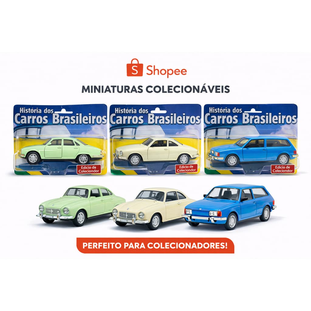 Miniatura de Carro Clássico Brasileiro – Coleção História dos Carros Brasileiros