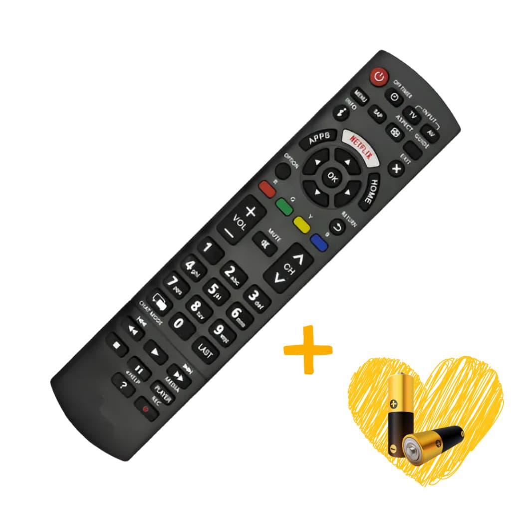 Controle Compatível com Panasonic Smart 4K LED Netflix | Compativel | Reposição | Com Pilhas
