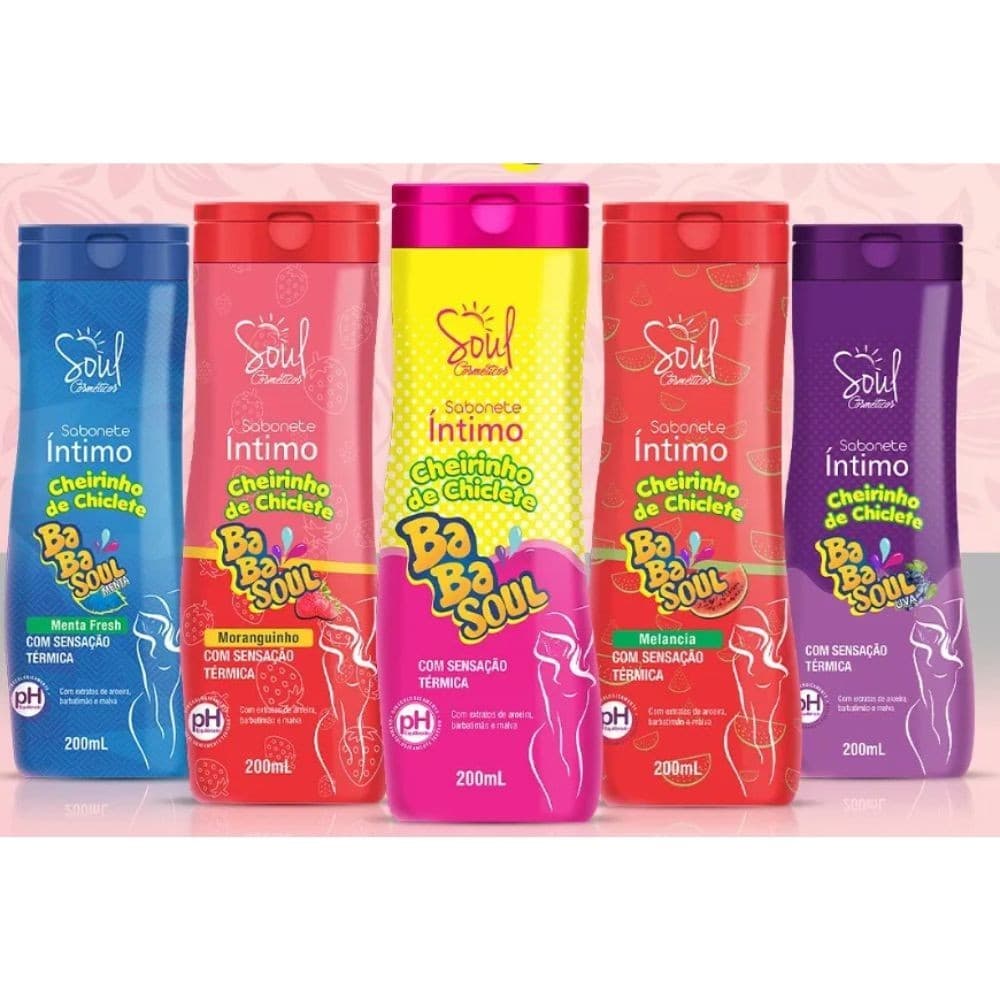 Sabonete Íntimo Cheirinho de Chiclete Babasoul Soul Cosméticos 200ml