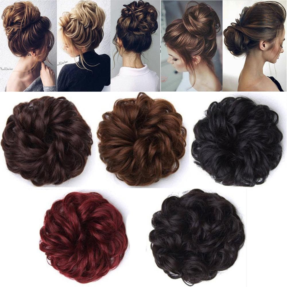 MONSA Enfeite/Presilha De Cabelo De Borracha Marrom Cacheado Coque Feminino