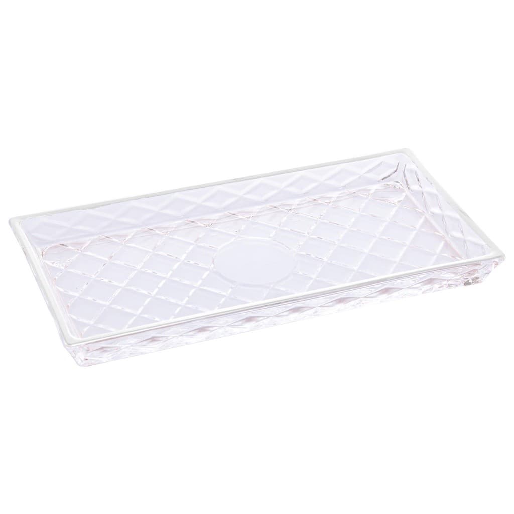 Travessa Retangular de Vidro Diamond Lyor 28x14cm - Petisqueira para Servir Aperitivos na Mesa Posta