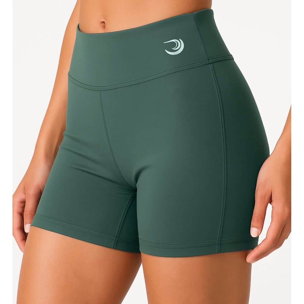 Shorts Verde Militar Feminino Poliamida Premium Luxo Fitness