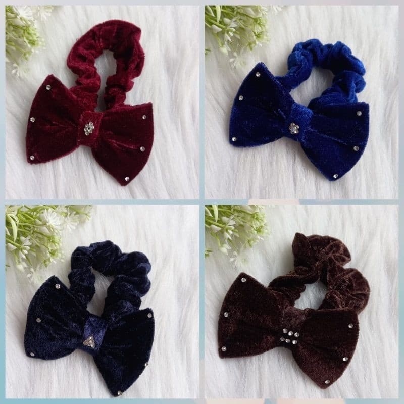 Laço com Elástico/ Amarrador feminino strass veludo