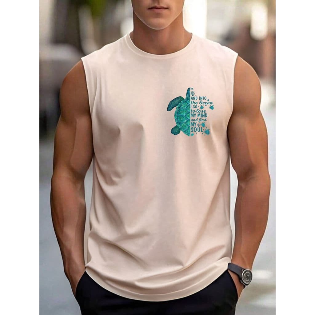 Regata Masculina Ocean Serenidade Camiseta 100% Algodão Tartaruga