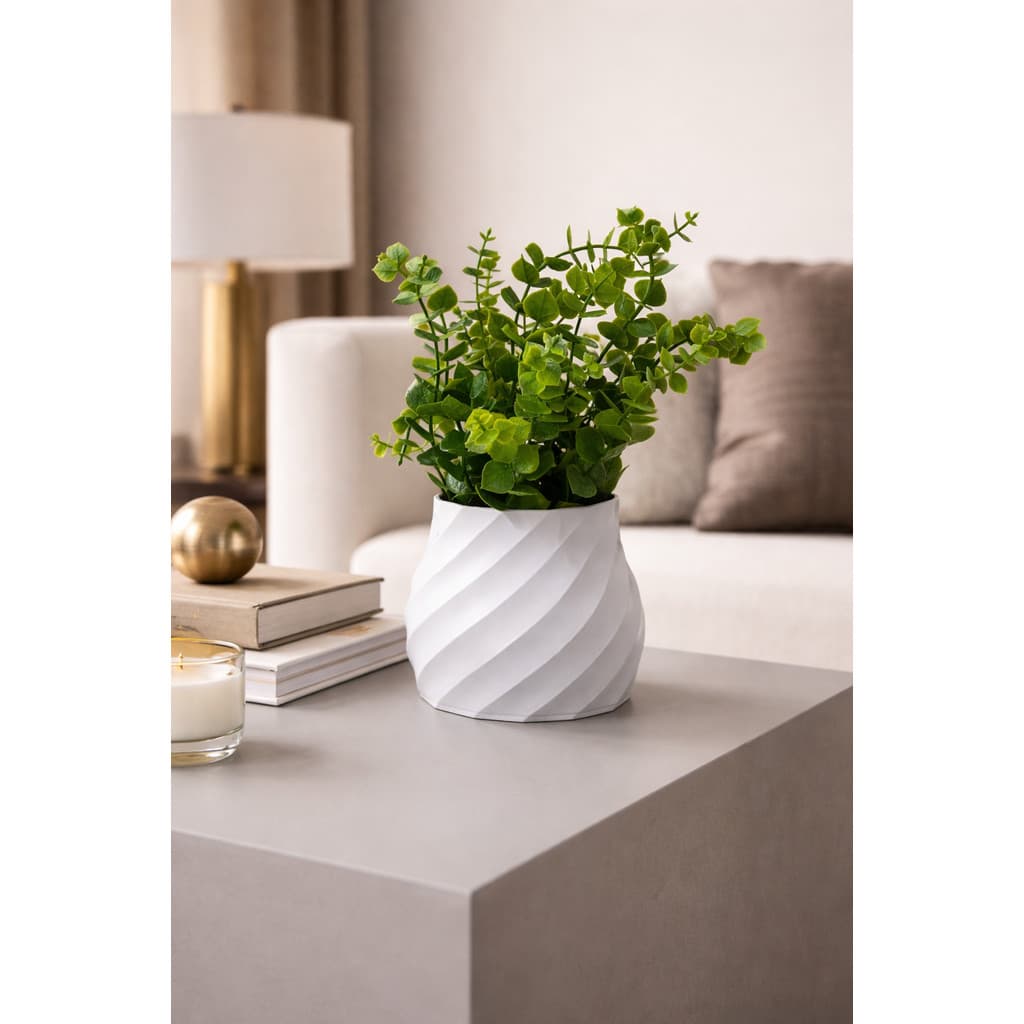 Vaso Decorativo Moderno com Folhagem Artificial | Design Elegante para Sala, Quarto e Escritório