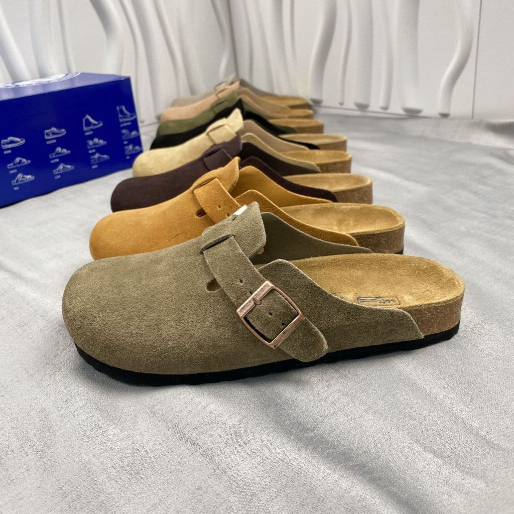 Birken 2025 Novo Modelo Sandálias De Couro Genuíno Tamanho 33-43 Chinelo Feminino/Masculino Com Sola De Cortiça LGCU