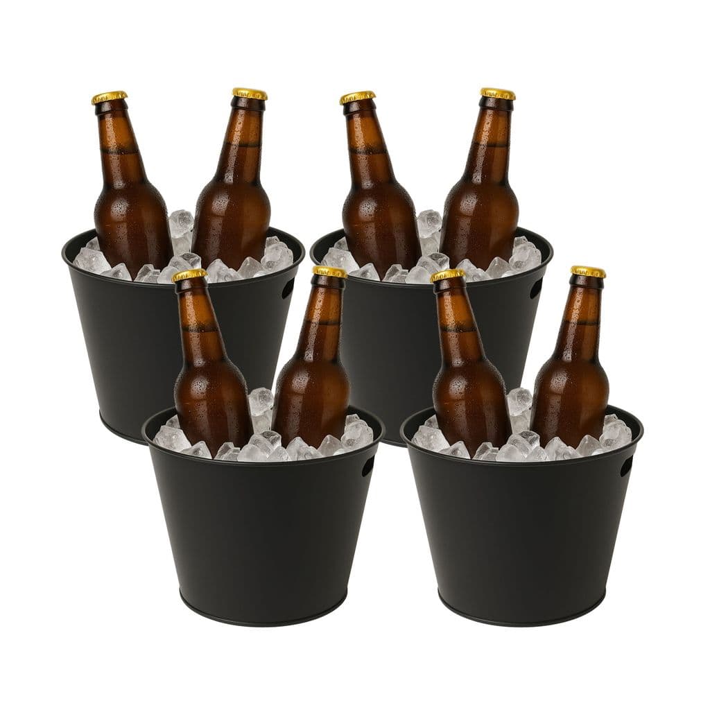 Kit 4 Balde De Gelo Cônico 5L Alumínio Com Abertura Lateral Para Bebidas