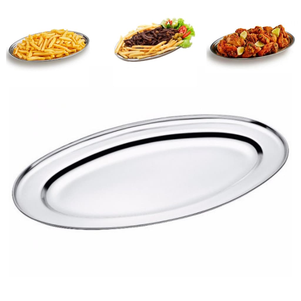 Bandeja Travessa De Inox Grande Para Servir Porção