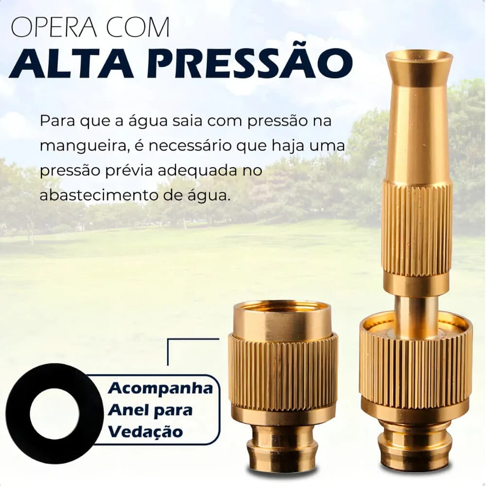 ESGUICHO DE ALTA PRESSAO PARA MANGUEIRA 1/2 REGULAVEL
