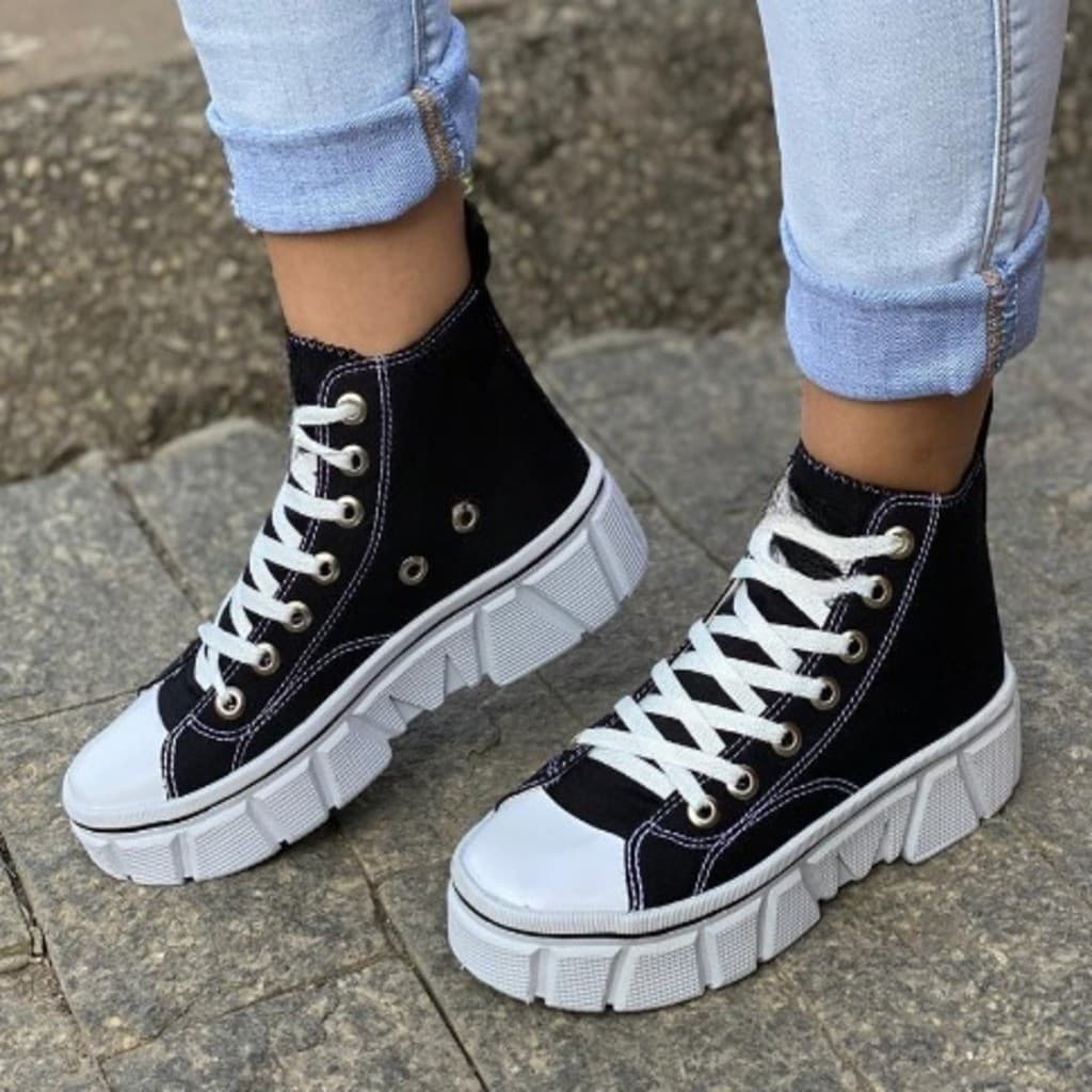 Tênis Botinha Feminino All Tratorado Preto
