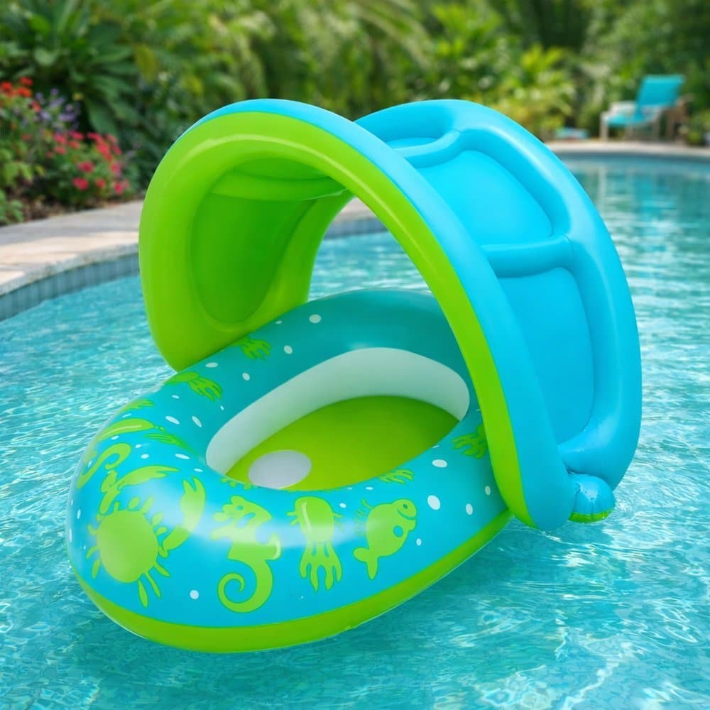 Boia Bote Infantil Caranguejo Inflável Piscina Teto Protetor
