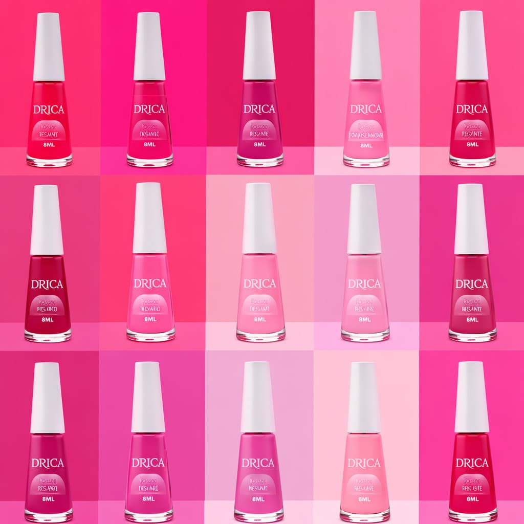 Kit 18 Esmaltes Rosa Diferentes Tons - Drica