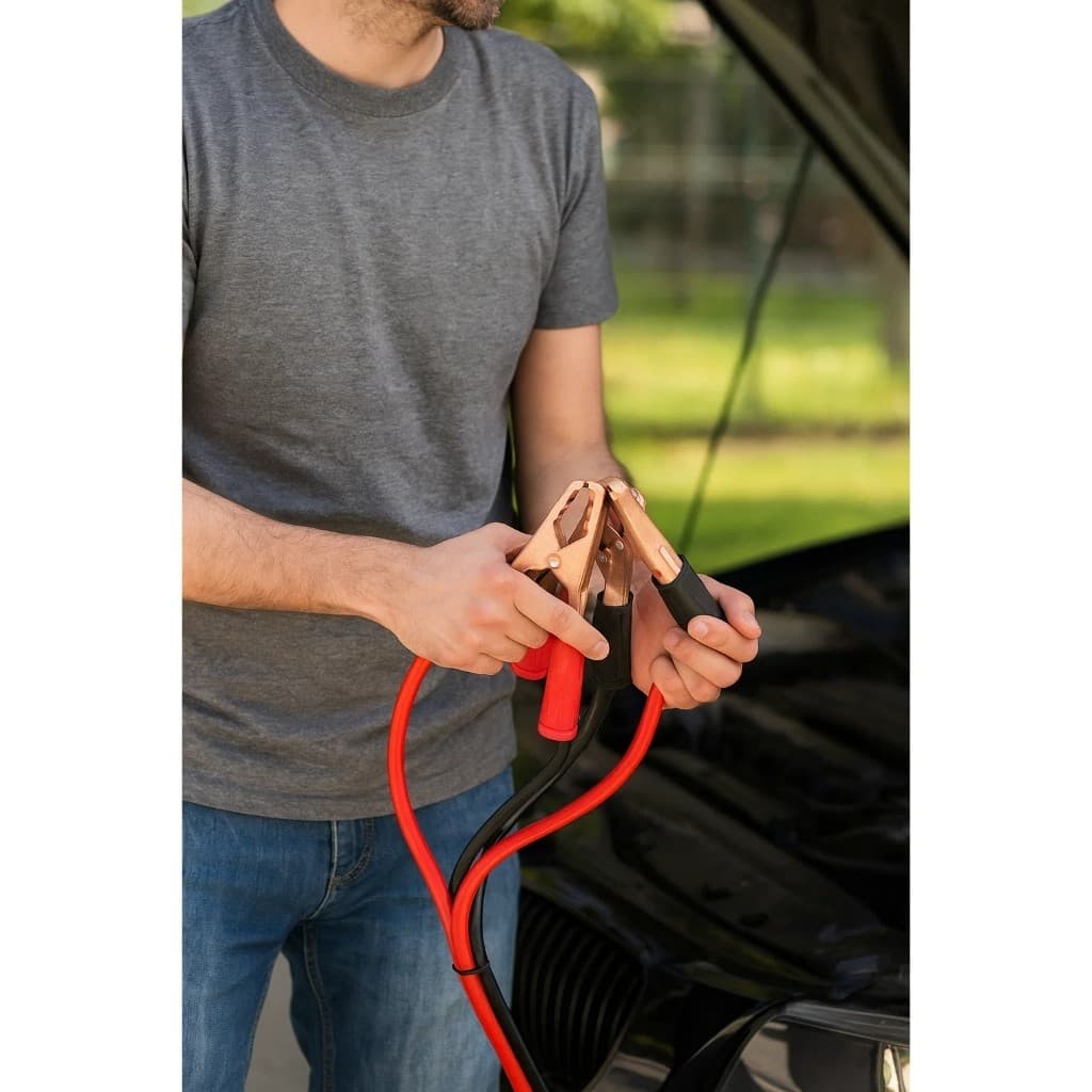 Kit 2 Cabos Chupeta Bateria Automotiva 2,5 Metros Carro Moto Caminhão Partida Emergência