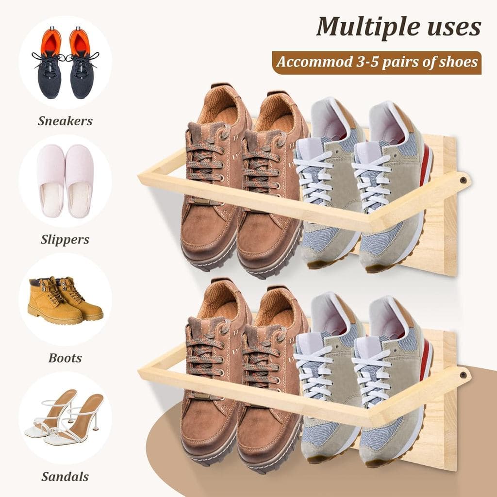organizador de sapatos de parede de madeira maciça, suporte compacto para entrada de casa, corredor,, espaços estreitos