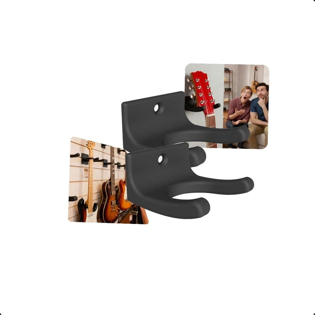 Kit 2 Suporte Para Guitarra De Parede Vertical Universal Ideal Para Baixo Ukulele e Instrumentos