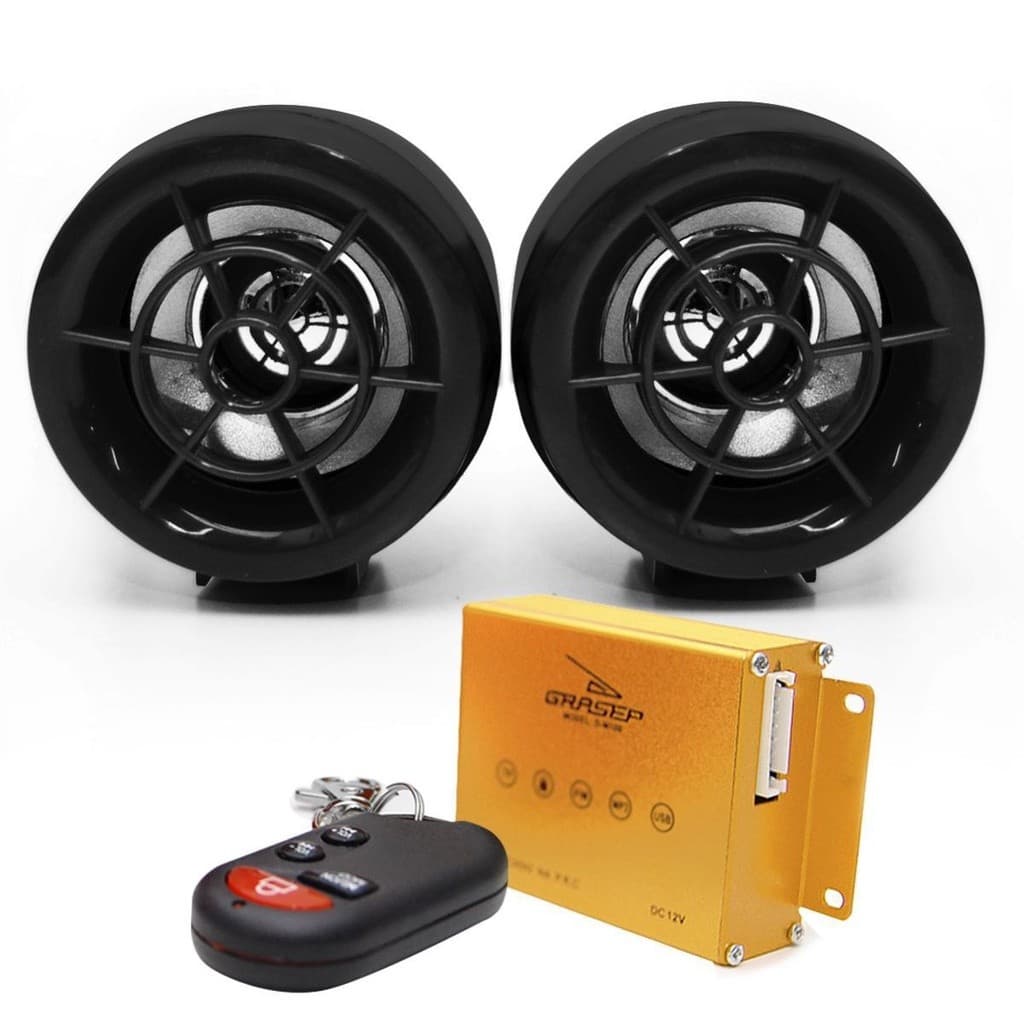 Caixinha de Som para Moto Bluetooth Alarme USB / PENDRIVE Cartão de memória , auxiliar BT PROMOCAO