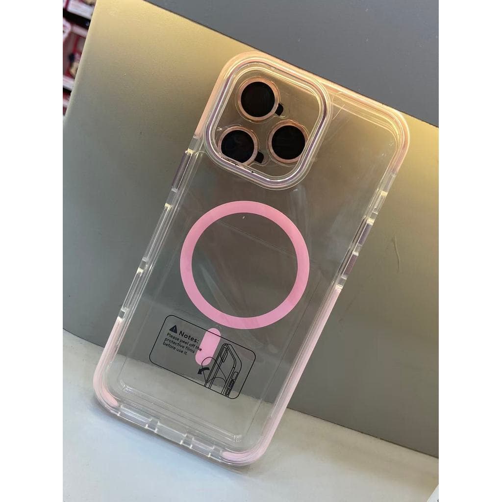 Capa Premium Rigida Antiqueda Magsafe c/ protecao na camera para iphone 16 15 14 13 12 11 pro max transparente