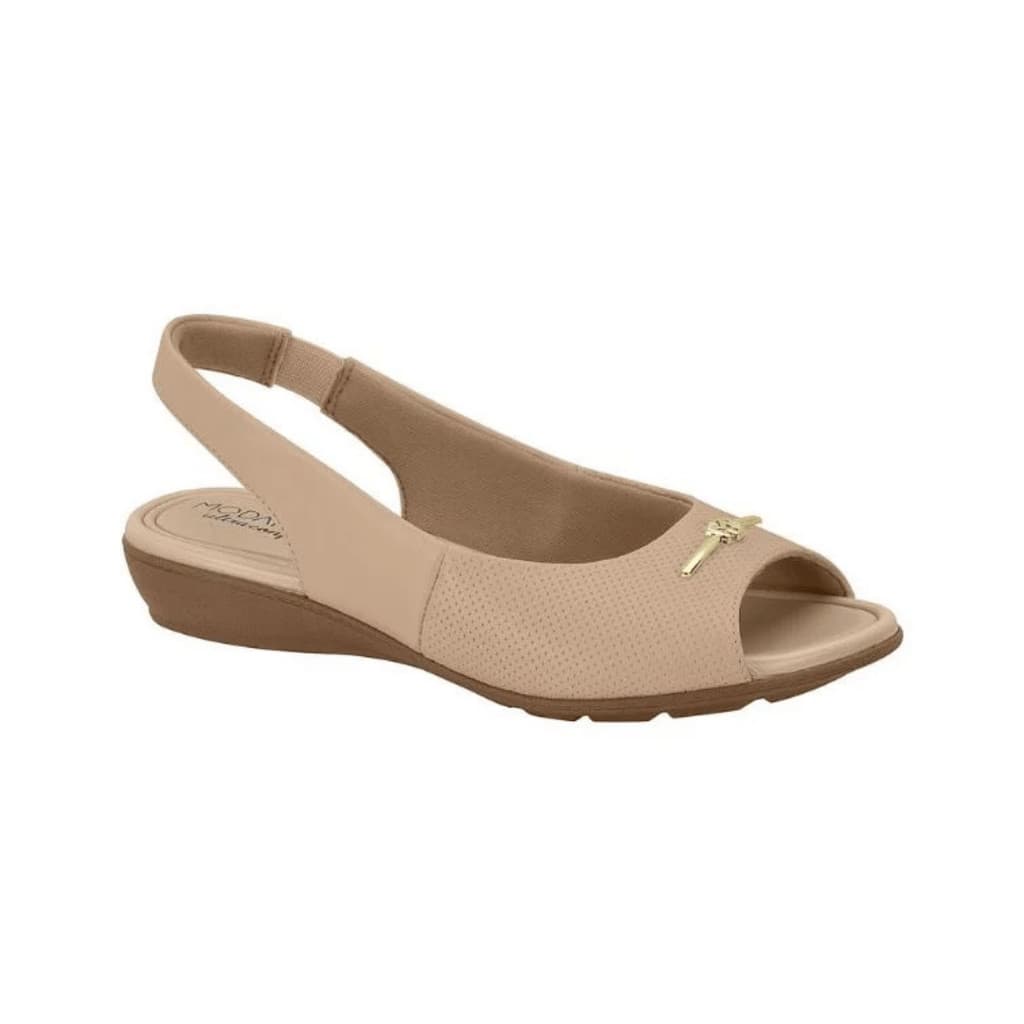 Modare Sapato Bege Napa Feminino Estilo Versátil