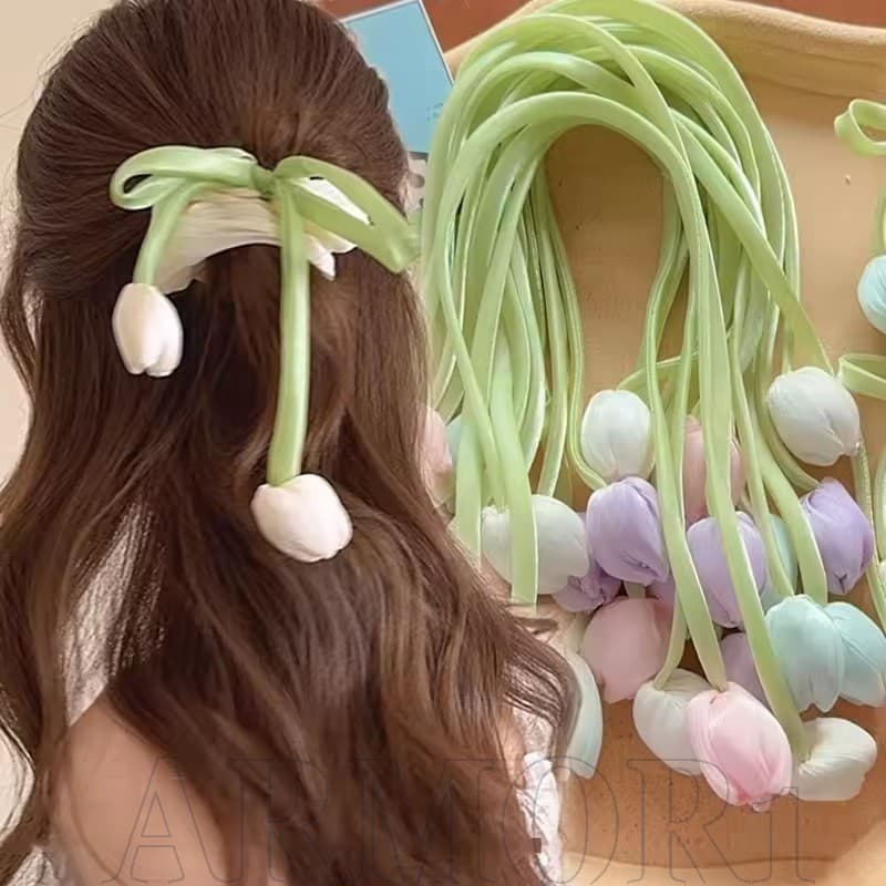 Pingente De Flor De Borboleta De Tulipa Artificial Coreana-Design Dobrável Em Camadas Com Núcleo De Fio , Leve Abaixo De