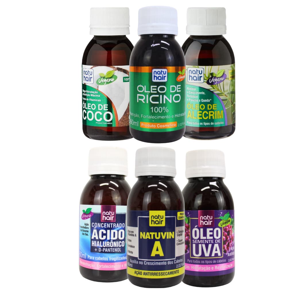 Kit Terapia Capilar + NatuVin A + Ácido Hialurônico + Óleo de Semente de Uva
