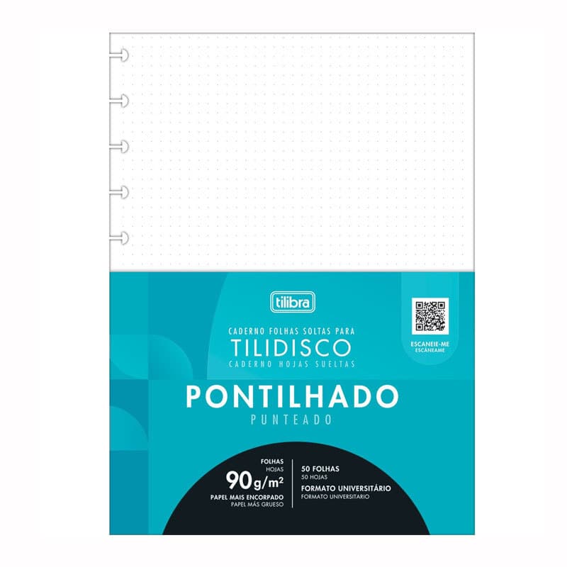 Bloco para tilidisco universitário pontilhado 50 folhas Tilibra