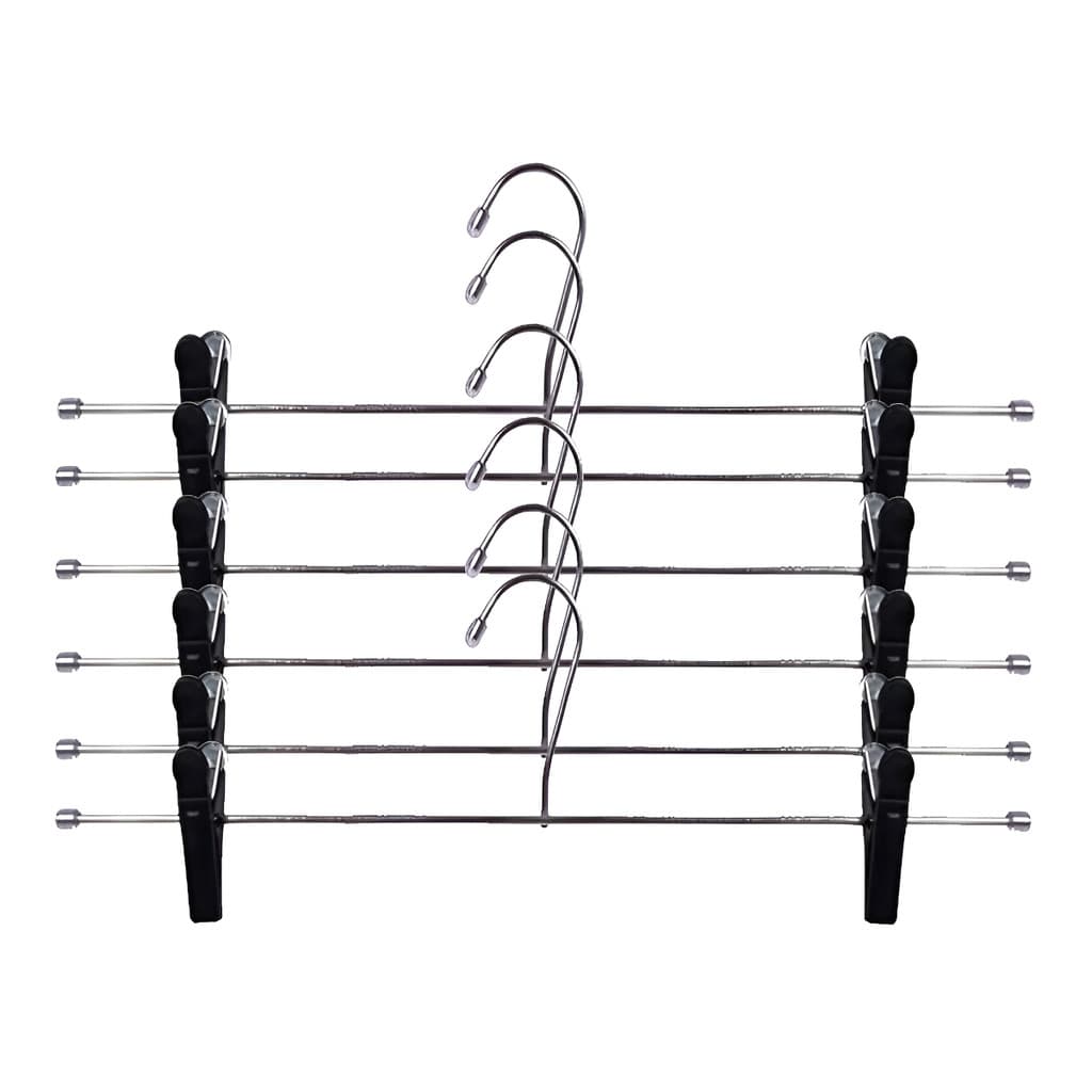 Cabide Para Saias Calças Em Aço Cromado Kit Com 6 Unidades