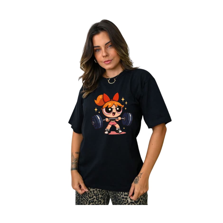 Camiseta Estampa Meninas Superpoderosas Camiseta Fofa Delicada Algodão Premium Tecido Macio Leve E Respirável
