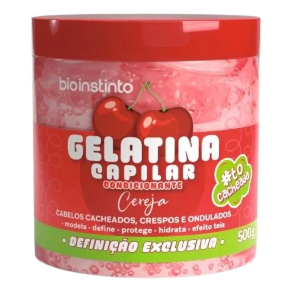 Gelatina Cabelo Cereja  Crespo Ondulado Definição 500g